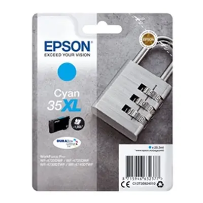 Epson 35XL Ink Cartridge DURABrite Ultra High Yield Padlock Cyan