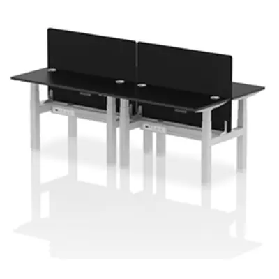 Air B2B 1200x600mm Adjustable 4P Bench Desk CP Black/Silver + Screen