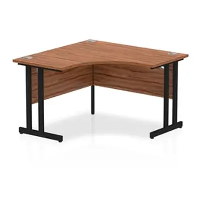 Impulse 1200mm Corner Desk Walnut Top Black Cantilever Leg