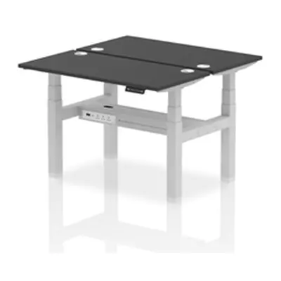 Air B2B 1200x600mm Height Adjustable 2P Bench Desk CP Black/Silver