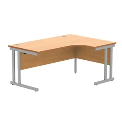 Office RH Corner Desk Steel Double Cantilever 1600X1200 Beech/Silver