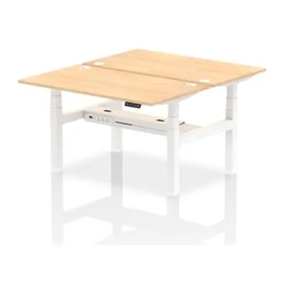 Air B2B 1400x800mm Height Adjustable 2P Bench Desk CP Maple/White