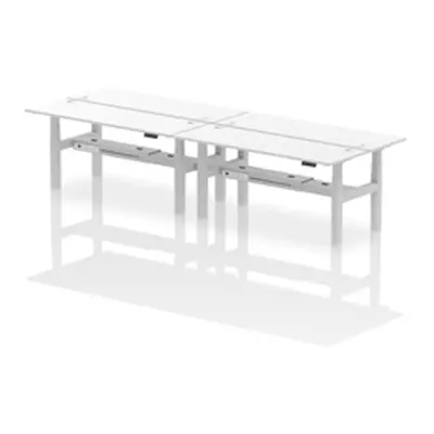 Air B2B 1800x600mm Height Adjustable 4P Bench Desk CP White/Silver