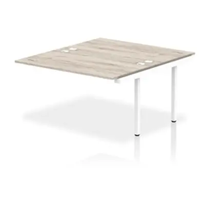 Impulse Bench B2B Ext Kit 1400 White Frame Office Bench Desk Grey Oak