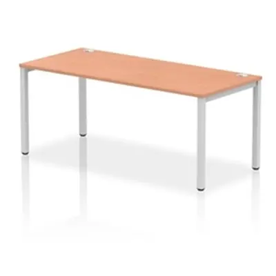 Impulse Bench Single Row 1800 Silver Frame Office Bench Desk Beech