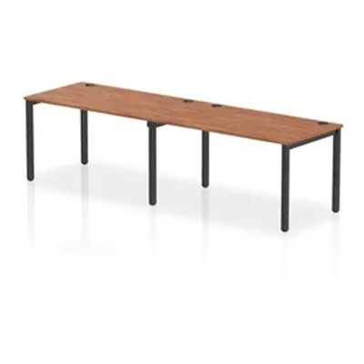 Impulse Bench Single Row 2 Person 1400 Black Frame Bench Desk Walnut