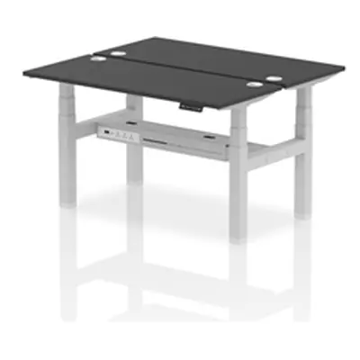 Air B2B 1400x600mm Height Adjustable 2P Bench Desk CP Black/Silver