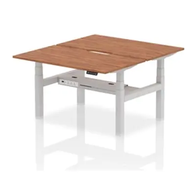 Air B2B 1400x800 Adjustable 2P Bench Desk Scalloped Walnut/Silver