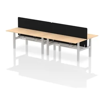 Air B2B 1800x800mm Adjustable 4P Bench Desk CP Maple/Silver + Screen