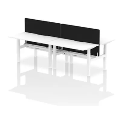 Air B2B 1400x800 Adjustable 4P Bench Desk Scallop White/White + Screen