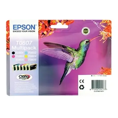 Epson T0807 Ink Cartridge Claria Hummingbird Multipack CMYK/Lt Cy/Mag