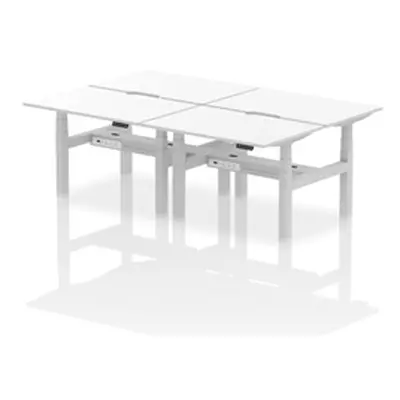 Air B2B 1200x800 Adjustable 4P Bench Desk Scalloped White/Silver