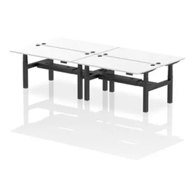 Air B2B 1600x800mm Height Adjustable 4P Bench Desk CP White/Black