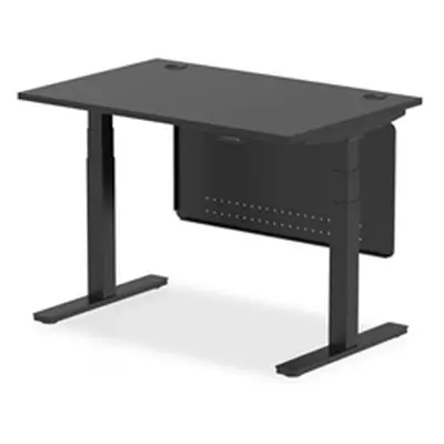 Air 1200x800 Height Adjustable Desk CP Black/Black Modesty Panel