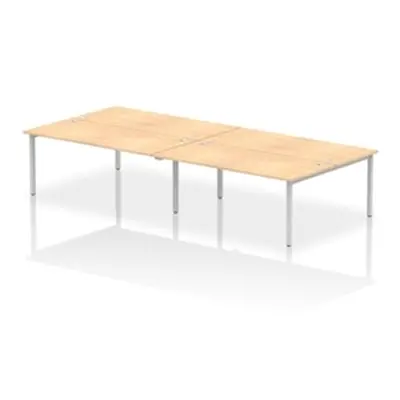 Impulse Bench B2B 4 Person 1800 Silver Frame Office Bench Desk Maple