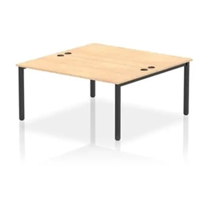 Impulse Bench B2B 2 Person 1600 Black Frame Office Bench Desk Maple