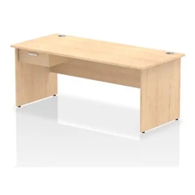 Impulse 1800x800 Desk Maple Top Panel End 1x1 Drawer Fixed Ped