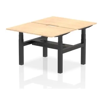 Air B2B 1200x800 Adjustable 2P Bench Desk Scalloped Maple/Black