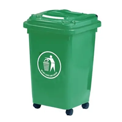 Wheelie Bin; 50L; 30% Recycled Polyethylene; Green