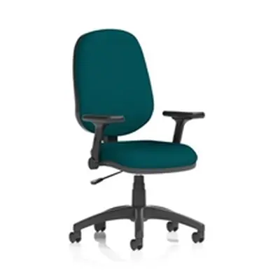 Eclipse Plus I Operator Chair Maringa Teal Adjustable Folding Arms