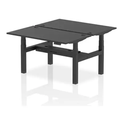 Air B2B 1400x800mm Height Adjustable 2P Bench Desk CP Black/Black