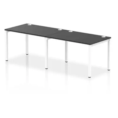 Impulse Bench Single Row 2 Person 1200 White Frame Bench Desk Black