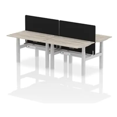 Air B2B 1200x800 Adjustable 4P Bench Desk CP Grey Oak/Silver + Screen