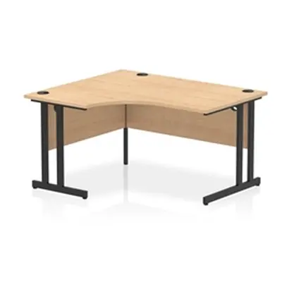 Impulse 1400 LH Crescent Office Desk Maple Top Black Cantilever Leg