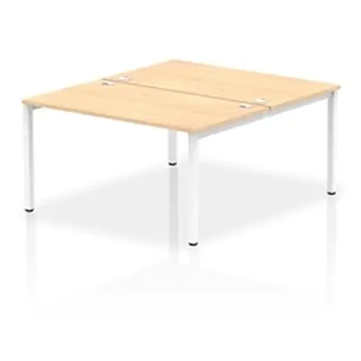 Impulse Bench B2B 2 Person 1400 White Frame Office Bench Desk Maple