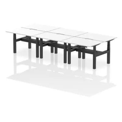 Air B2B 1200x800 Adjustable 6P Bench Desk Scalloped White/Black