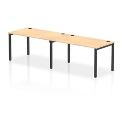 Impulse Bench Single Row 2 Person 1400 Black Frame Bench Desk Maple