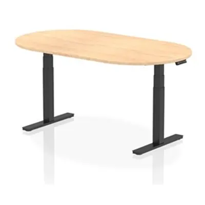 Impulse 1800mm Boardroom Table Maple Top Black Height Adjustable Leg