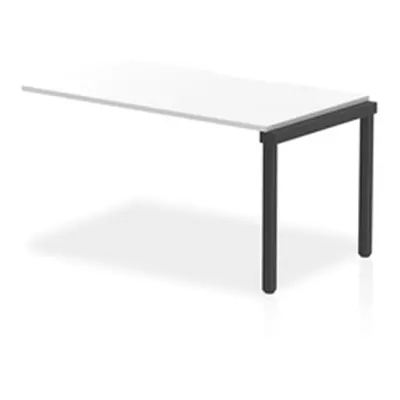 Evolve Plus 1400mm Single Row Bench Desk Ext Kit White Top Black Frame