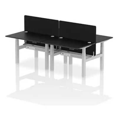 Air B2B 1200x800mm Adjustable 4P Bench Desk CP Black/Silver + Screen