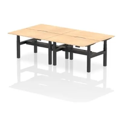 Air B2B 1400x800 Adjustable 4P Bench Desk Scalloped Maple/Black