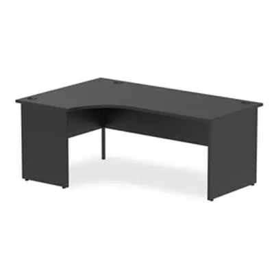 Impulse 1800mm Left Crescent Office Desk Black Top Panel End Leg