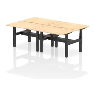 Air B2B 1200x800 Adjustable 4P Bench Desk Scalloped Maple/Black