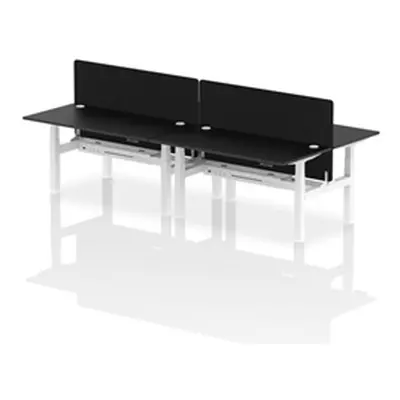 Air B2B 1600x800mm Adjustable 4P Bench Desk CP Black/White + Screen