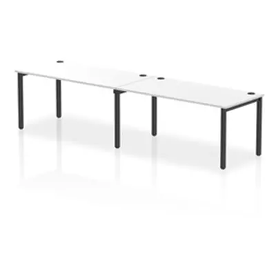 Impulse Bench Single Row 2 Person 1600 Black Frame Bench Desk White