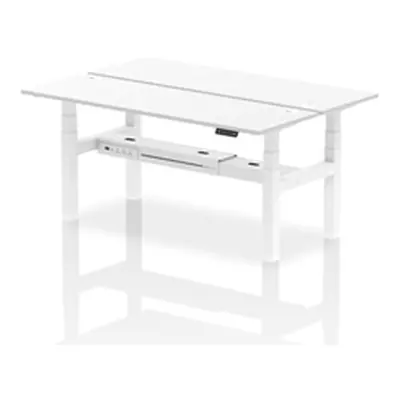 Air B2B 1800x600mm Height Adjustable 2P Bench Desk CP White/White