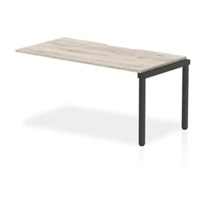 Evolve Plus 1600mm Single Row Bench Desk Ext Kit Grey Oak/Black