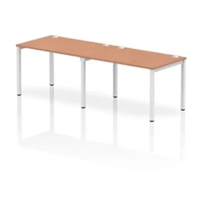 Impulse Bench Single Row 2 Person 1200 White Frame Bench Desk Beech