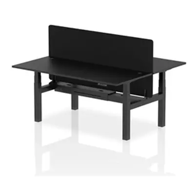 Air B2B 1800x800mm Adjustable 2P Bench Desk CP Black/Black + Screen