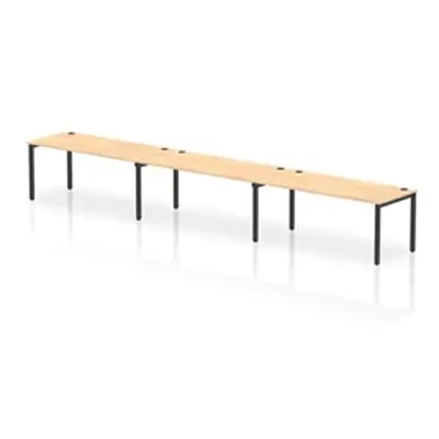 Impulse Bench Single Row 3 Person 1800 Black Frame Bench Desk Maple