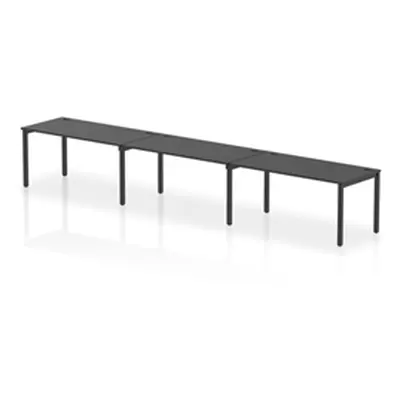 Impulse Bench Single Row 3 Person 1600 Black Frame Bench Desk Black