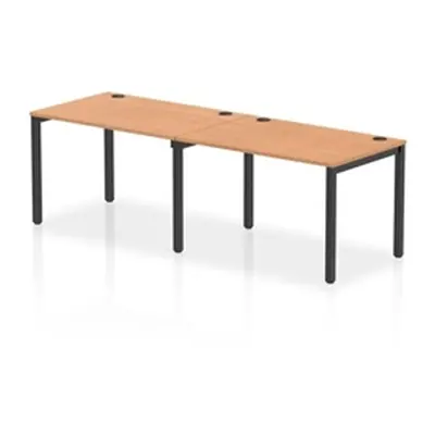 Impulse Bench Single Row 2 Person 1200 Black Frame Bench Desk Oak