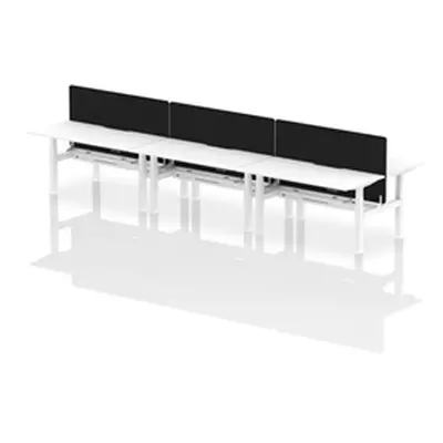 Air B2B 1600x800 Adjustable 6P Bench Desk Scalloped White/White/Screen