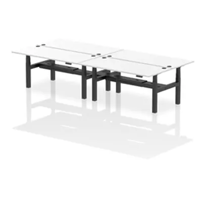 Air B2B 1800x800mm Height Adjustable 4P Bench Desk CP White/Black