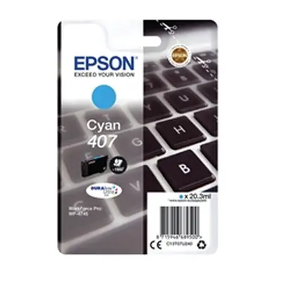 Epson 407 Ink Cartridge DURABrite Ultra WF-4745 Series Keyboard Cyan