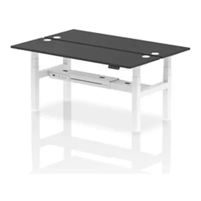 Air B2B 1800x600mm Height Adjustable 2P Bench Desk CP Black/White